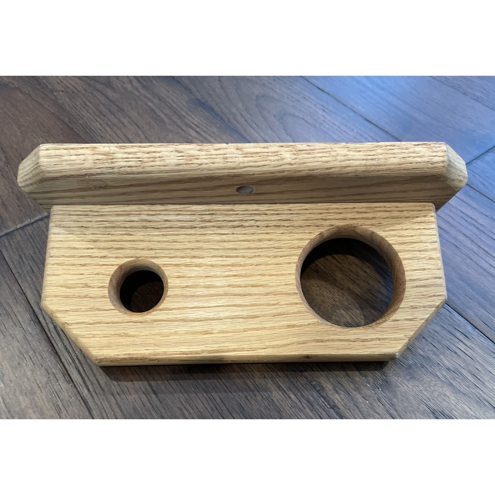 Vintage Gaylan Industries Solid Oak Wall Mount Hair Dryer Curling Iron Holder